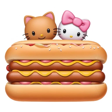 Hello kitty style hotdog sticker