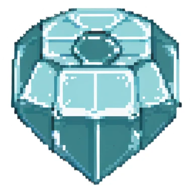 ultra-blocky minimal pixel art Minecraft diamond with few large square pixels sticker