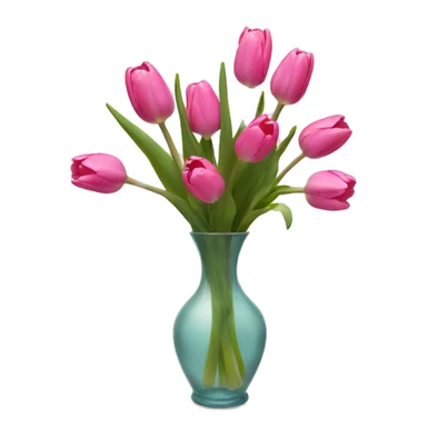 Pink tulips with vase  sticker