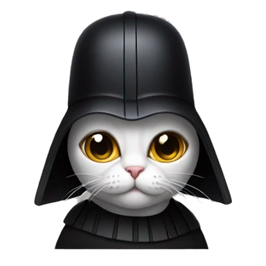 cat wearing a birthday hat and a darth  vader costume sticker
