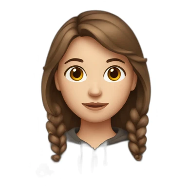 Russian girl with brown hair sticker
