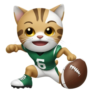 Cat playing football sticker