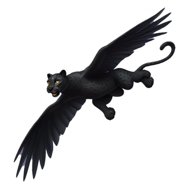 winged black leopard flying sticker