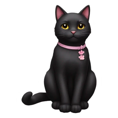 Cherry blossom black cat sticker