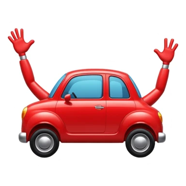 dancing car with arms and legs sticker