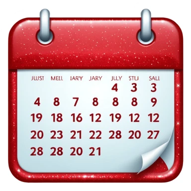 red glitter calendar sticker