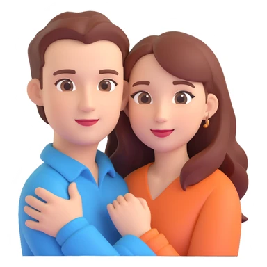 couple posing, close up pose, living room background sticker