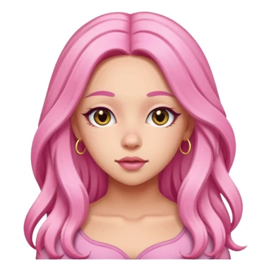 Doja Cat with pink long hair sticker