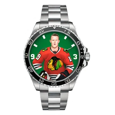 Jonathan Toews as a Rolex watch sticker