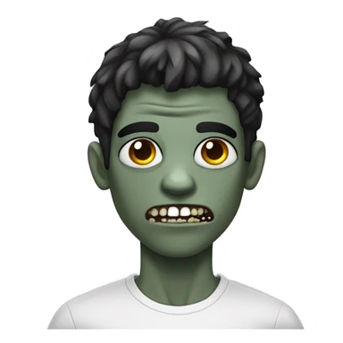 teen boy zombie with dark hair and white shirt sticker
