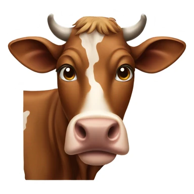 Brown cow sticker