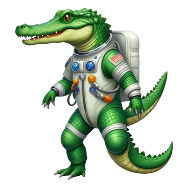 crocodile in space suit sticker