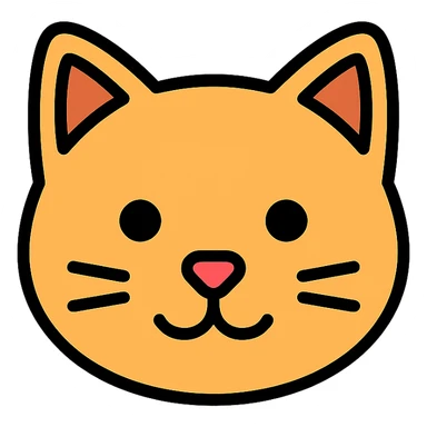 cat face icon with color outlines sticker