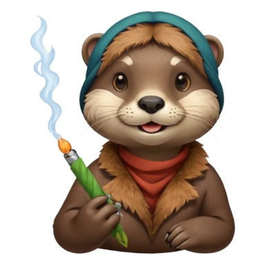 Cute female Otter smoking a joint sticker