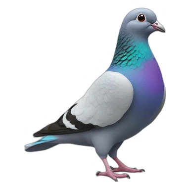 dancing bluebar racing pigeon sticker
