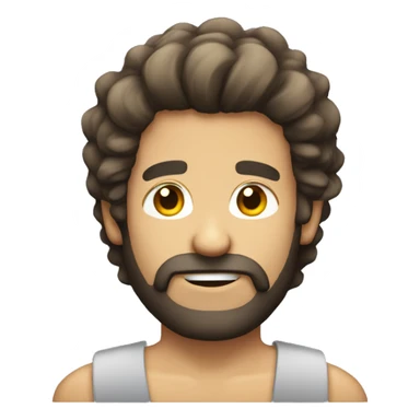 Bearded guy with a culy mullet hair sticker