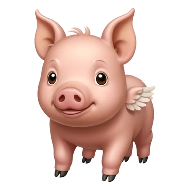 Brown flying miniature pig  sticker