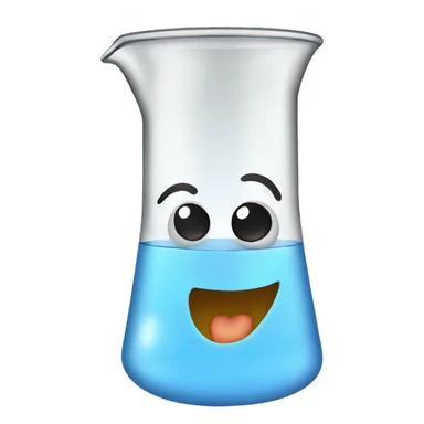 Small neck beaker clear water with drain sticker