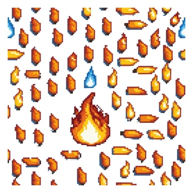 left fire end cap, flame tip pointing left, orange and yellow sticker