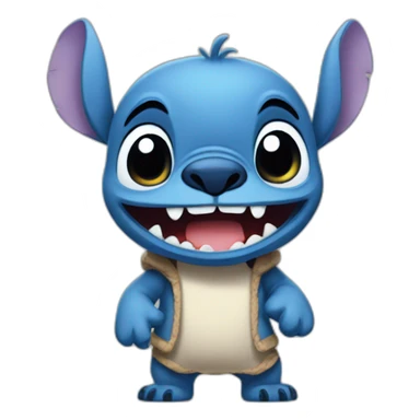 Stich qui dit bonjour sticker