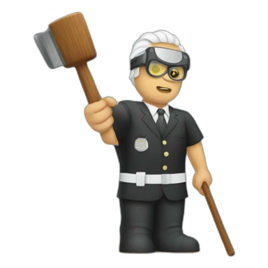 Snorkelling judge holding hammer sticker