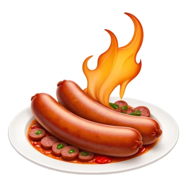 Cinematic Realistic Chorizo Dish Emoji, featuring spicy, robust sausage slices rendered with vivid textures and dynamic, appetizing lighting. sticker