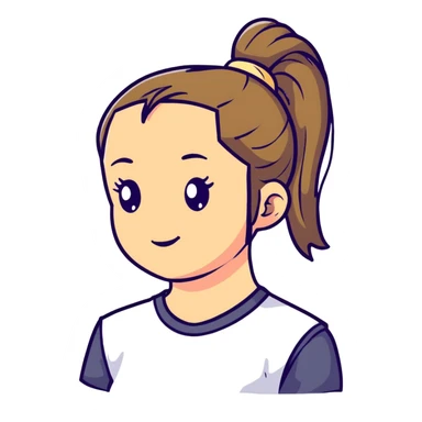 Happy girl with ponytail sticker