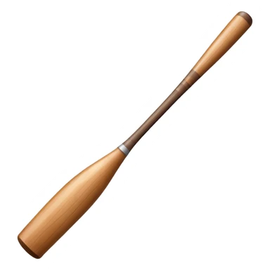 short thick brown baseball bat with rounded end sticker