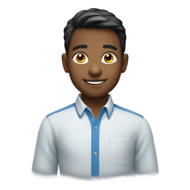 smiling boy in collared shirt sticker