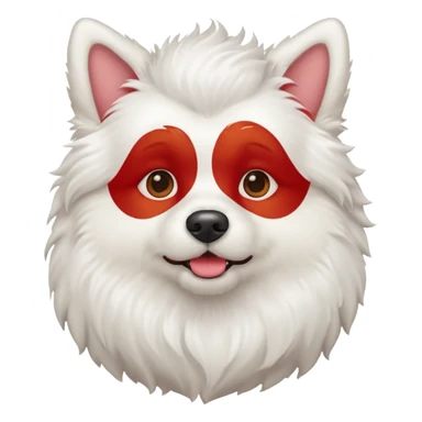 white dog with red beard sticker