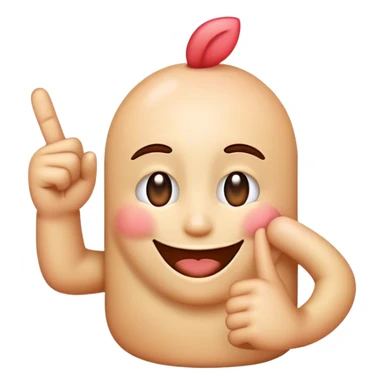 Smile emoji sticking up middle finger while blushing sticker