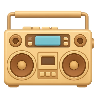 beige boombox in emoji style sticker