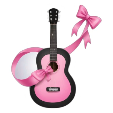 Black guitar with a coquette pink bow  sticker