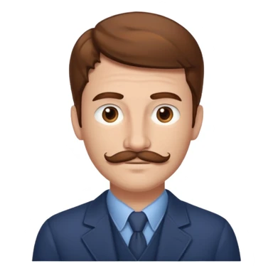 Benson Boone (b.2002) with brown hair and thin mustache sticker