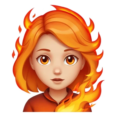 Girl with fire behind her sticker