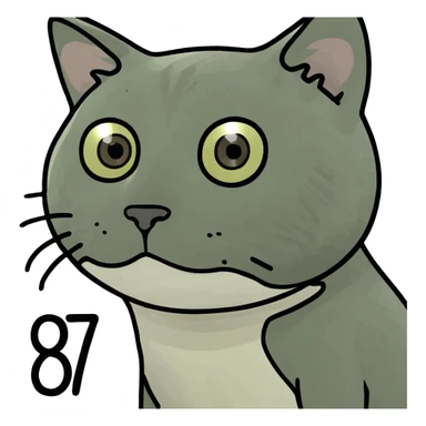 Cat showing the numbers 67 sticker