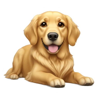 Golden retriever laying down  sticker