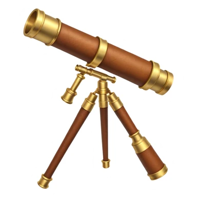 pirate spyglass object icon, brass telescope, leather grip, 3D cartoon, mobile game icon style, centered, clean background, no text, no watermark
 sticker