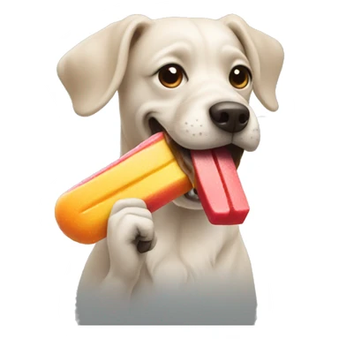 Dog eating popsicles  sticker