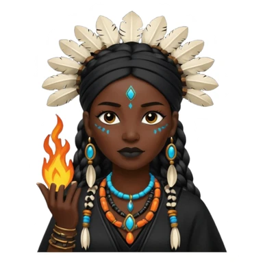 shaman woman black clothes black accesories  sticker