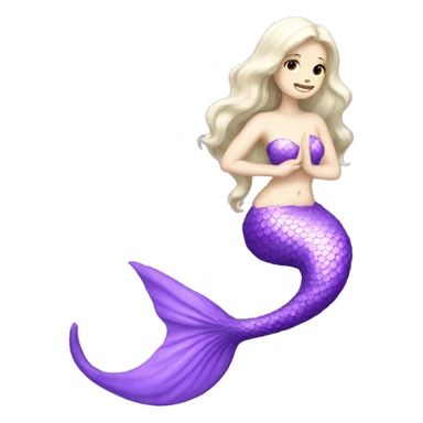pale skinned purple mermaid with tail sticker