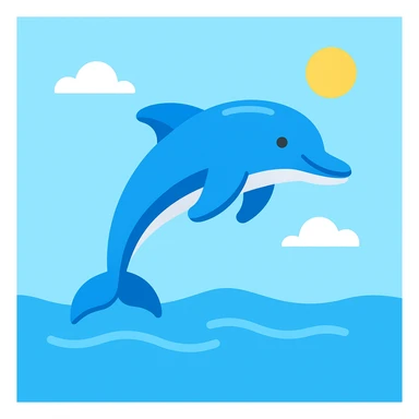 Flat design style dolphin in the water sticker