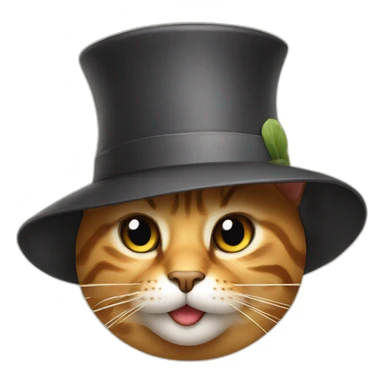 a cat with a hat sticker