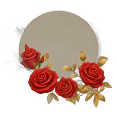 Fancy gold and red roses corner border sticker