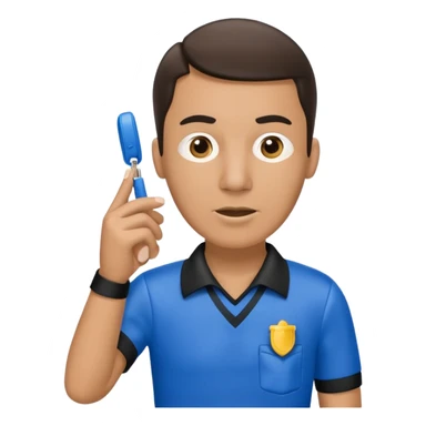 Referee, hold the whistle, blue cloth sticker