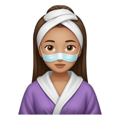 Girl with skin care face mask on and in a robe sticker