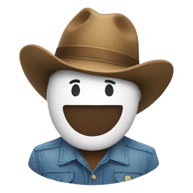 emoji face smile with country hat sticker