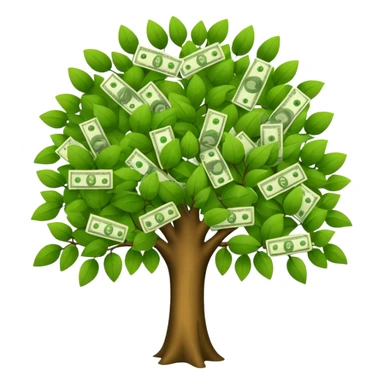 A tree with the leaves with money on it  sticker