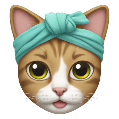 Cat wearing a headband  sticker