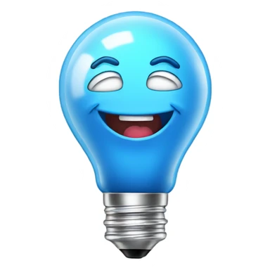 A blue bulb laughing sticker